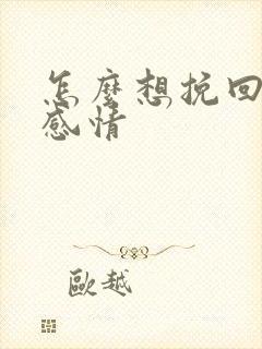 怎么想挽回一段感情