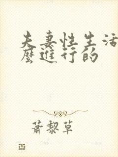 夫妻性生活是怎么进行的