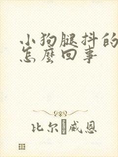 小狗腿抖的厉害怎么回事