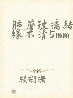 肺磨玻璃结节边缘不清5mm