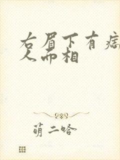 右眉下有痣的女人面相封面