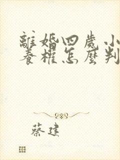 离婚四岁小孩抚养权怎么判定封面