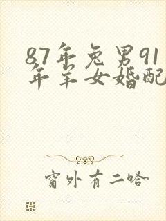 87年兔男91年羊女婚配封面