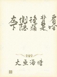 左侧后背肩胛骨下隐痛是啥原因