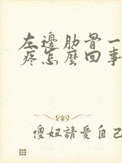 左边肋骨一按就疼怎么回事啊封面