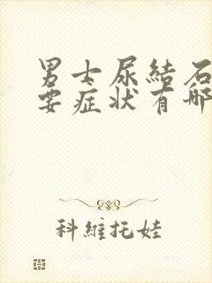 男士尿结石的主要症状有哪些