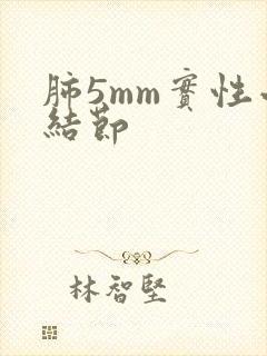 肺5mm实性小结节