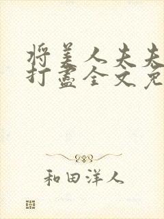 将美人夫夫一网打尽全文免费阅读封面