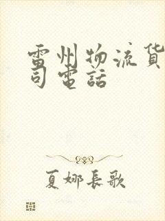 雷州物流货运公司电话