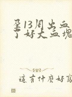 孕13周出血掉了好大血块