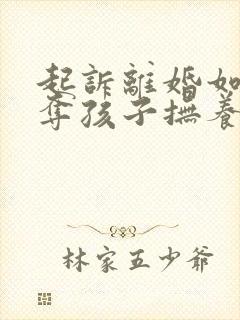 起诉离婚如何争夺孩子抚养权