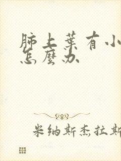 肺上叶有小结节怎么办