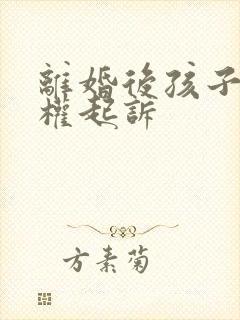 离婚后孩子抚养权起诉