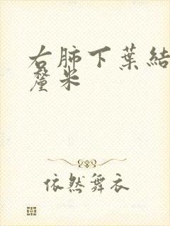 右肺下叶结节1厘米封面