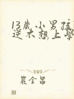 13岁小男孩叛逆不想上学怎么办封面