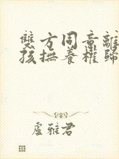 双方同意离婚小孩抚养权归谁