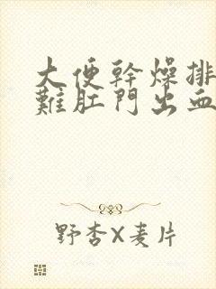 大便干燥排便困难肛门出血怎么办