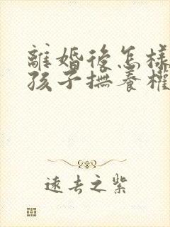 离婚后怎样争取孩子抚养权封面