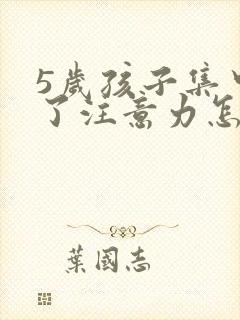 5岁孩子集中不了注意力怎么办