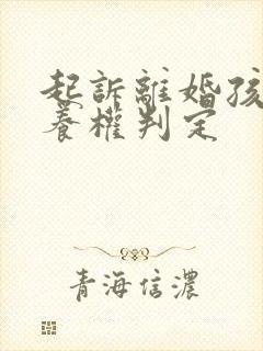 起诉离婚孩子抚养权判定