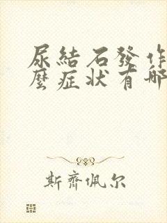 尿结石发作有什么症状有哪些