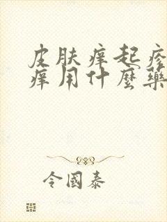 皮肤痒起疹子很痒用什么药封面