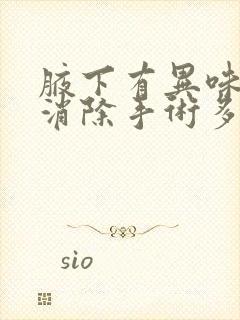 腋下有异味怎么消除手术多少钱