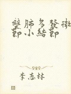 双肺多发微小结节小结节