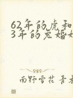 62年的虎和63年的兔婚姻怎么样