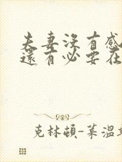 夫妻没有感情了还有必要在一起吗