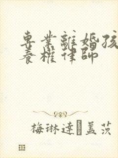 专业离婚孩子抚养权律师