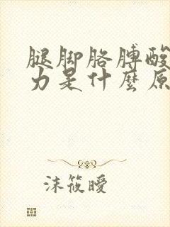 腿脚胳膊酸软无力是什么原因封面