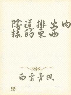 阴道排出肉皮一样的东西