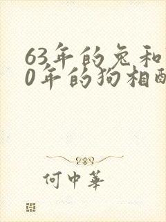 63年的兔和70年的狗相配吗