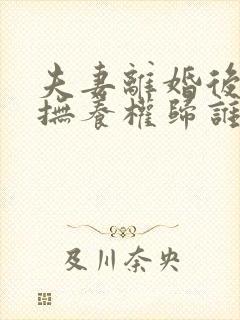 夫妻离婚后小孩抚养权归谁