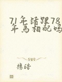 71年猪跟78年马相配吗