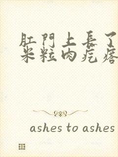 肛门上长了个大米粒肉疙瘩封面