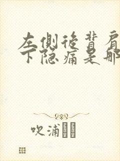 左侧后背肩胛骨下隐痛是那个原因