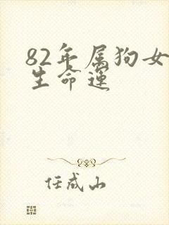 82年属狗女一生命运
