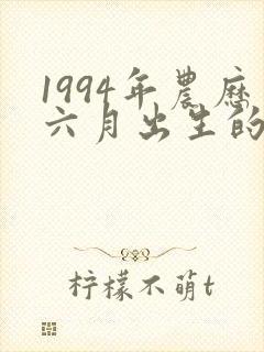 1994年农历六月出生的命运