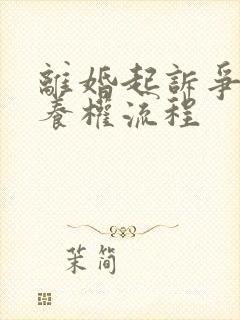 离婚起诉争夺抚养权流程