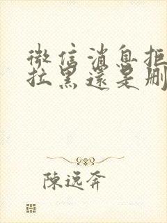 微信消息拒收是拉黑还是删除