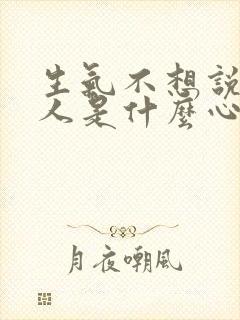 生气不想说话的人是什么心理封面