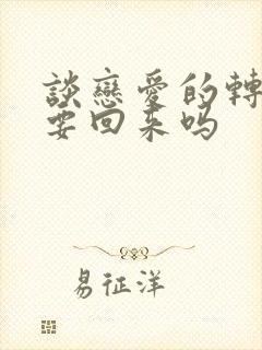 谈恋爱的转账能要回来吗封面