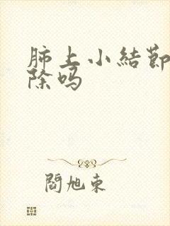 肺上小结节会消除吗