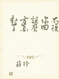 对方说你不理我了怎么回复