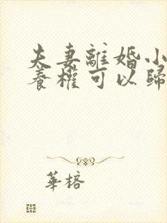 夫妻离婚小孩抚养权可以归双方吗