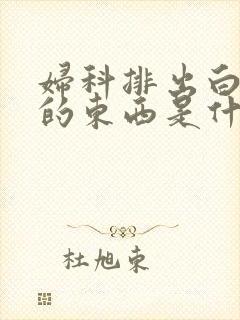 妇科排出白色皮的东西是什么东西