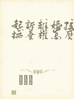 起诉离婚孩子的抚养权怎么判定