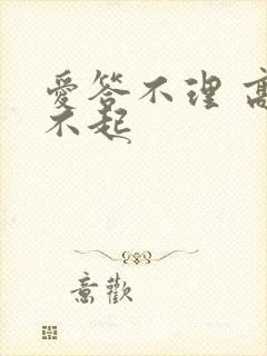 爱答不理 高攀不起